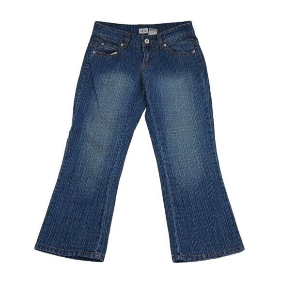Cache Jeans Vintage Y2K Retro Blue Denim Straight Cropped Womens Size 0 - Picture 1 of 5